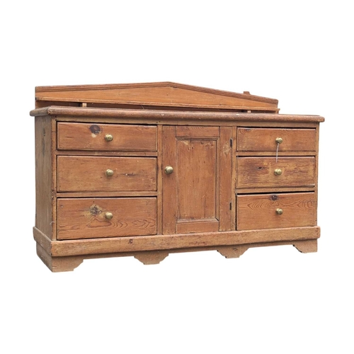 Large 19th century Victroian pine sideboard credenza. Having...