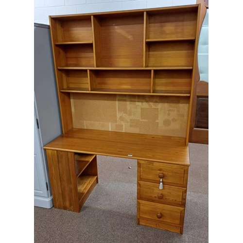 PINE BOOKCASE, THE SHELF BACK OVER 3 DRAWERS - 194 CM TALL X...
