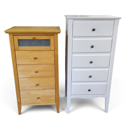 A Bodilsen tall pine chest, of five drawers, the top drawer ...