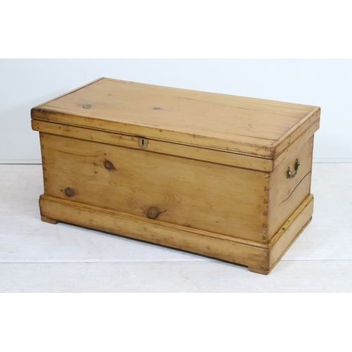 Victorian pine blanket box, having candle box to interior, f...