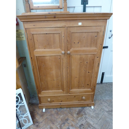Child's pine single drawer wardrobe (57" x 36")