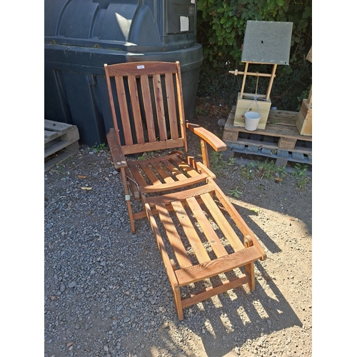 A pitch pine steamer chair