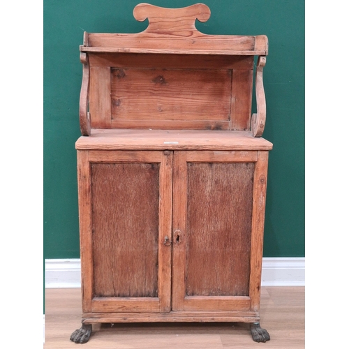 A small 19th century pine Chiffonier with raised shelf above...