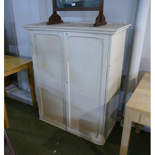 White painted pine cupboard