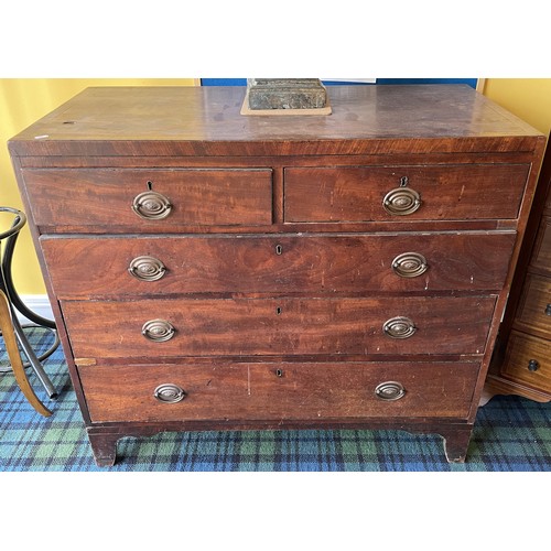 A Victorian mahogany and pine lined chest of drawers, having...
