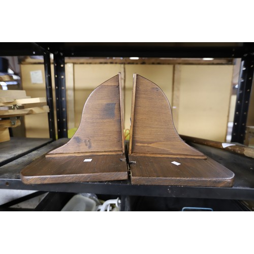 2 pine wall mounted shelves