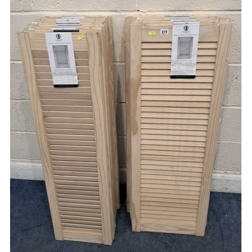 LIBERTY DOORS, A SET OF FOUR AND A SET OF EIGHT SOLID PINE L...