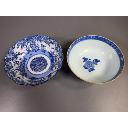 Two Blue and White Porcelain Bowls, Chinese Qing Dynasty and...