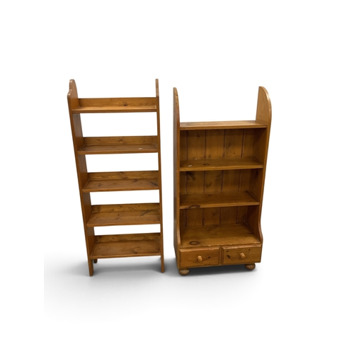 Pine Slender Bookcase, 135cm high, 53.5cm wide, another set ...