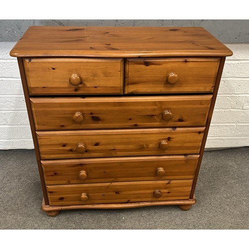 2 OVER 4 PINE CHEST OF DRAWERS