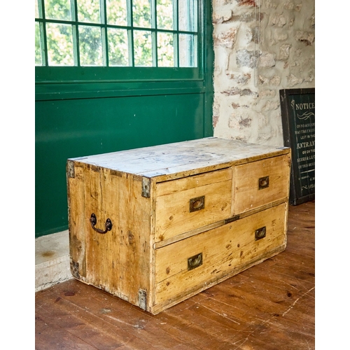 A PINE MILITARY CAMPAIGN CHEST A PINE MILITARY CAMPAIGN CHES...
