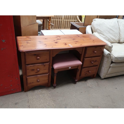 PINE DRESSING TABLE AND STOOL