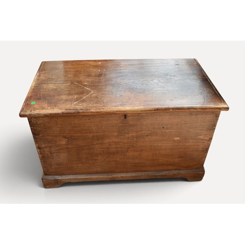 A mid 19th century pine blanket box/chest with internal cand...