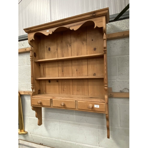 Pine wall mounted plate rack 111H 80W 20D