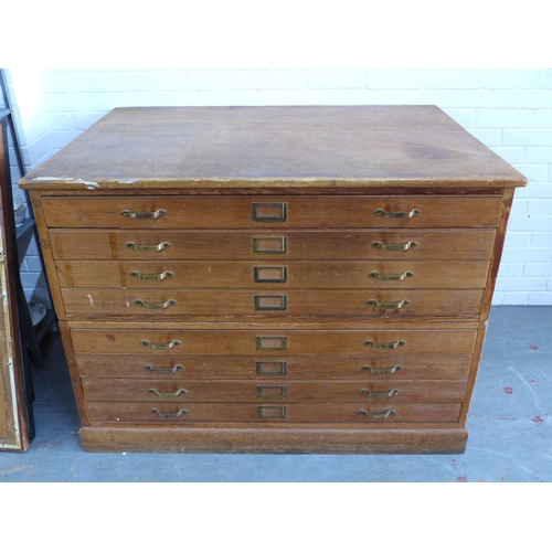 John Walsh of Sheffield, a vintage pine plan chest in two pa...