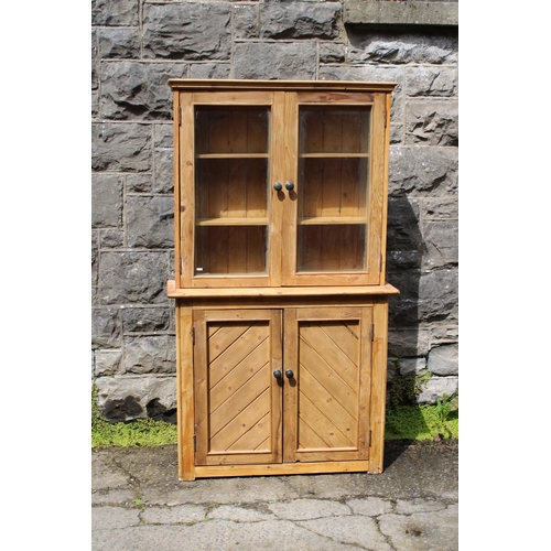 A Victorian pine kitchen dresser - 185cmH x 106cmW