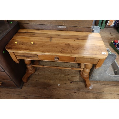 A pine hall table, width 40ins, depth 18ins, height 28ins