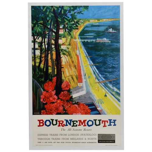 Travel Poster Bournemouth Resort Hugh Chevins British Railwa...