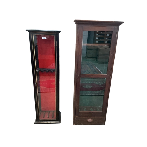 A Victorian ebonised gun cabinet, width 40cm, depth 25cm, he...