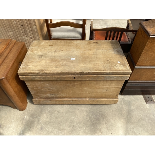 A VICTORIAN PINE BLANKET CHEST, 36.5" WIDE