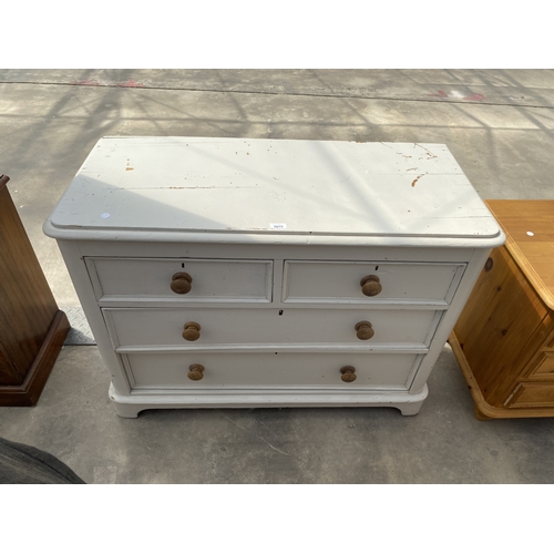 A VICTORIAN PAINTED PINE CHEST OF TWO SHORT AND TWO LONG DRA...