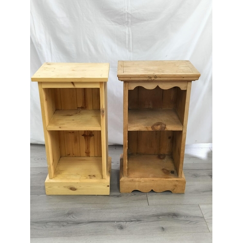 2 x Small Pine Open Shelved Units. Largest 68cm High, 38cm x...