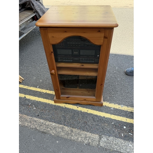 Pine cabinet & stereo