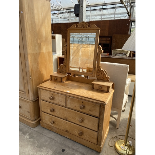 A VICTORIAN PINE DRESSING CHEST WITH TWO SHORT AND TWO LONG ...