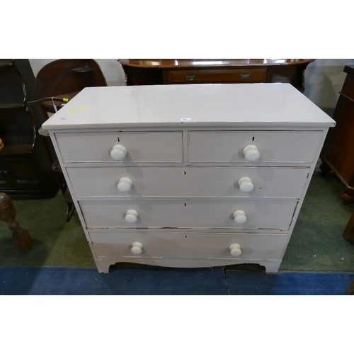 Victorian pine painted 2/3 chest of drawers