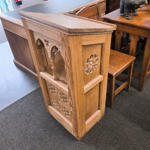 A pitch pine Gothic lectern