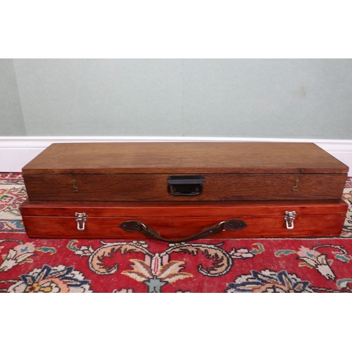 Sidney (Sid) Pollard of Thirsk - an oak shotgun case, with b...