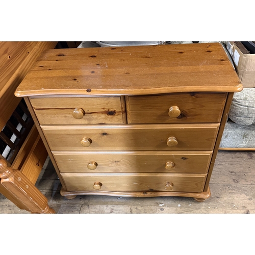 Pine chest 5 drawers
