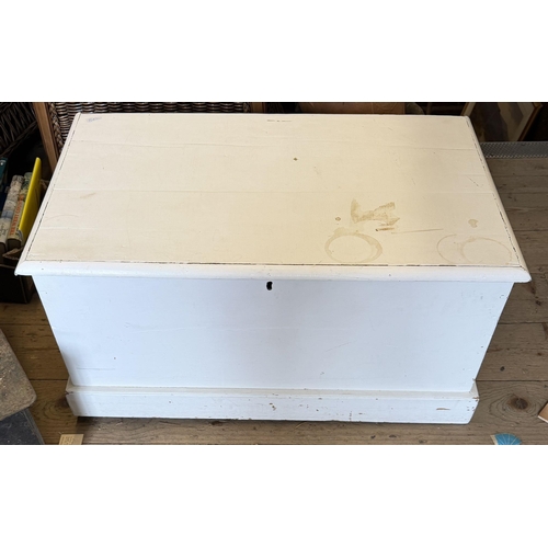 Painted pine blanket box
