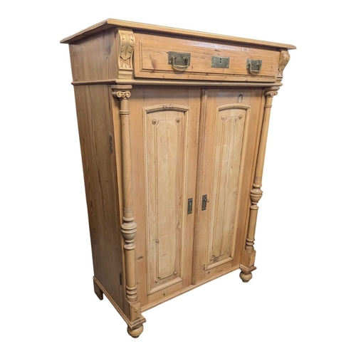 A 20th century pine farmhouse kitchen larder cupboard. Recta...