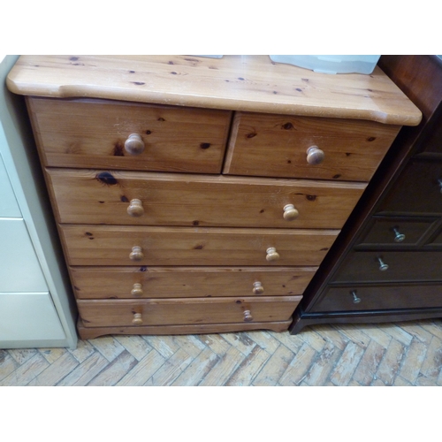 Pine 6 drawer chest