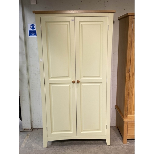 Cream pine double wardrobe 185H 100W 57D