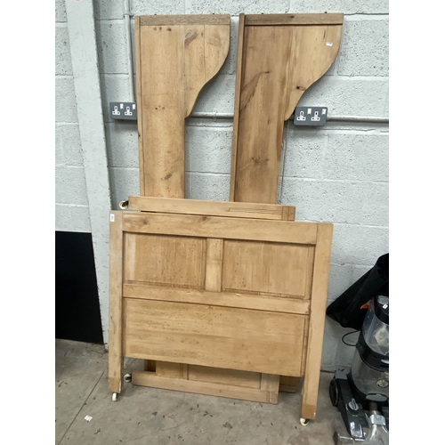French pine 3Ft 6" bed frame with side rails (no lats)