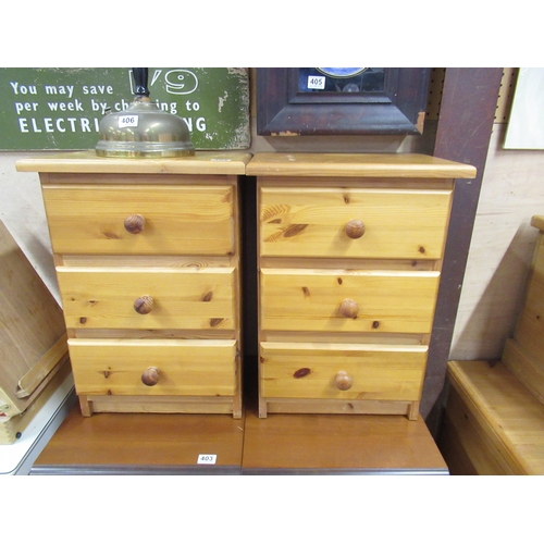 Pr 3 drawer pine bedsides