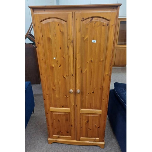 PINE 2 DOOR WARDROBE, 179CM TALL X 83CM WIDE