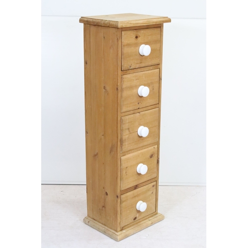 20th century pine tall chest of drawers, comprising five dra...