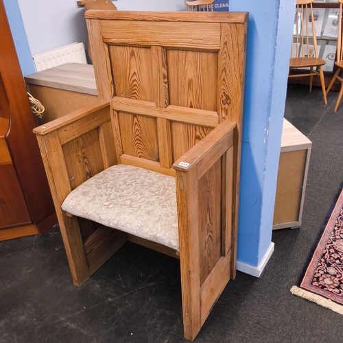 A pitch pine Bishop style chair