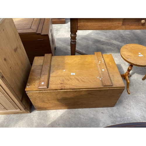 A PINE BLANKET CHEST, 34" WIDE