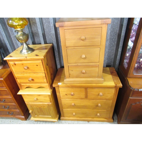 pine chest and 3 pine bedsides