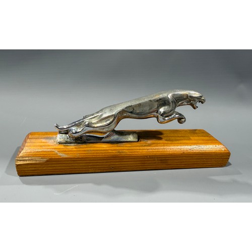 Jaguar Car Mascot on Pine Plinth