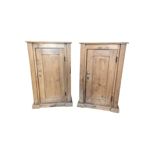 A pair of 19th century Victorian pine bedside cabinets / pot...