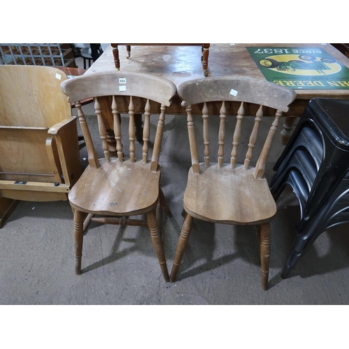 TWO PINE DINING CHAIRS