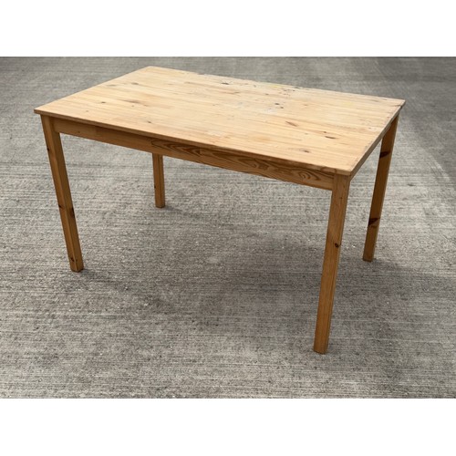 A pine work table, from an artists studio, 2m long x 76 cm x...