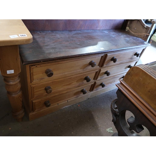 SIX DRAWER PINE SIDEBOARD