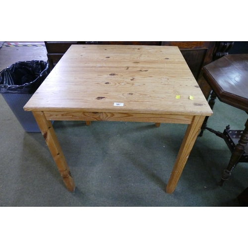Pine square topped table